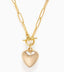 Puffed Heart Necklace on Toggle Chain