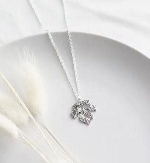 Heirloom Silver Maple Leaf Necklace