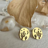 Desert Cactus Moon and Stars Stud Earrings Gold