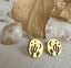 Desert Cactus Moon and Stars Stud Earrings Gold