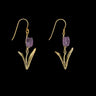 Purple Tulip Dangle Earrings