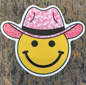 Smiley Face Cowboy Sticker