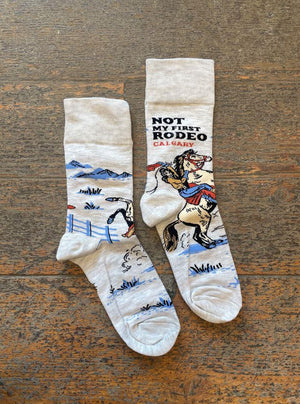 Not My First Rodeo Socks in Grey