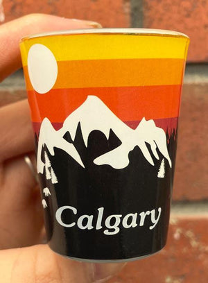 Calgary Mountain Sunset Shot Glass