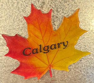 Calgary Yellow Maple Leaf Magnet