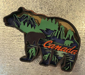 Canada Black Bear Layered Wood Magnet