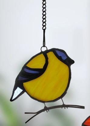 Goldfinch Stained Glass Hanging Decor