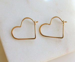 Gold Filled Small Heart Hoops