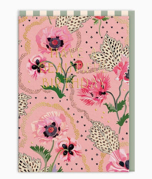 Pink Poppies Birthday Card