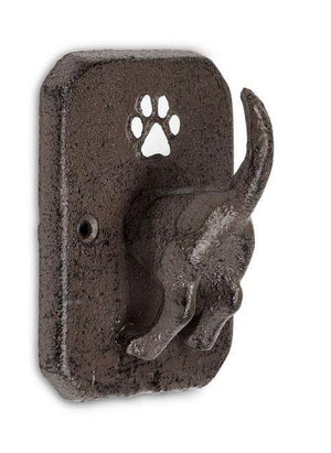 Brown Cast Iron Dog Tail with Paw Hook