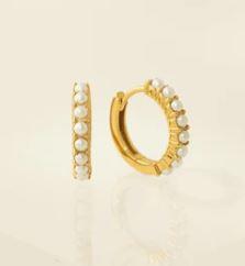 Demi- Fine Pearl Gold Hoop Earrings