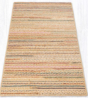 Multicolored Natural Braided Rug 3x5