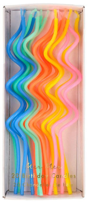 Swirly Candles Multicolor Pack of 20