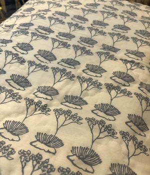 Landscape Block Print Muslin Baby Quilt Blue