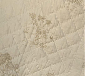 Botanical Block Print Muslin Baby Quilt Sand