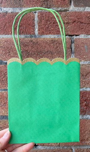 Small Dark Green Party Bag with Glitter