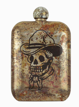 Cowboy Skull Flask