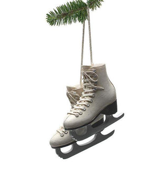 Ivory Figure Skates Ornament