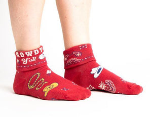 Howdy Y'all Turn Cuff Crew Socks