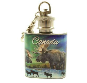 Canada Northern Lights Flask Keychain