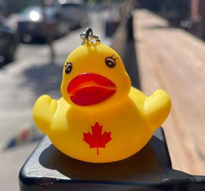 Maple Leaf Rubber Duck Keychain