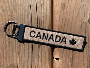 Canada Burlap Keychain