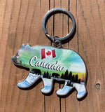 Canada Northern Lights Bear Shaped Keychain