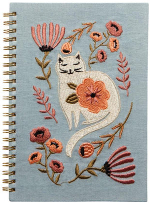 Catbloom Embroidered Journal