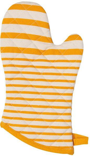 Yellow Striped Oven Mitt