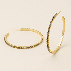 Large Rhinestone Hoop Earrings