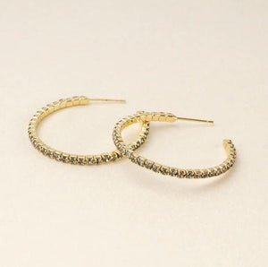 Small Rhinestone Hoop Earrings