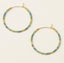 Small Turquoise Mint/Gold Hoop Earrings