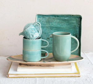 Aqua Blue Pitcher & Mugs