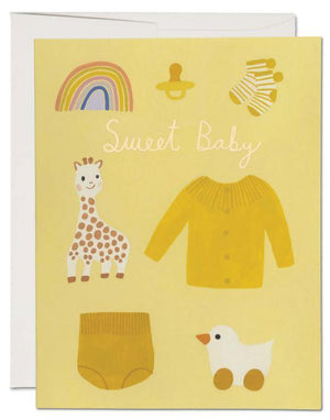 Yellow Background Baby Greeting Card