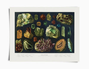 Vintage Dark Gemstones and Crystals 10x8 Print