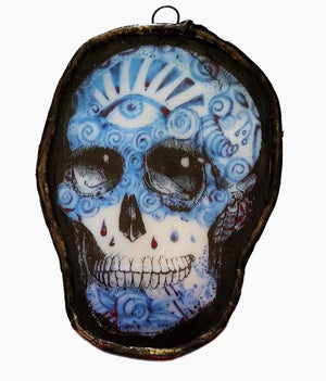 Delft Skull Glass Art