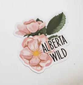 Alberta Wild Rose Matte Sticker