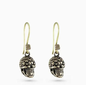 Bronze Day of the Dead Earrings