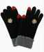 Black Flower Accent Gloves