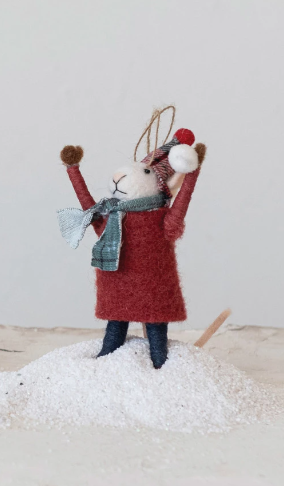 Snowball Mouse Ornament