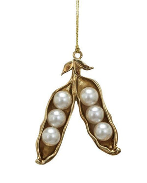 Faux Pearl Pea Pod Ornament