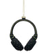 Black headphones Glass Ornament