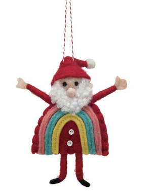 Felt Rainbow Santa Ornament