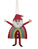 Felt Rainbow Santa Ornament