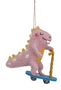 Pink Dino on Scooter Ornament