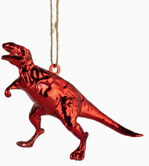 Retro Red Dino Ornament