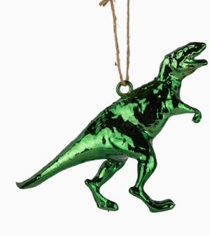 Retro Green Dino Ornament