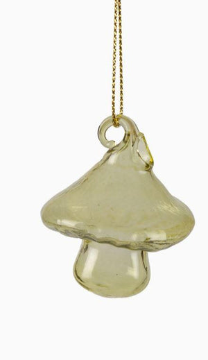 Green Glass Mushroom Ornament