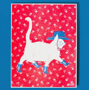 Cowboy Cat Print