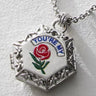 Hand Painted Steel Rose Locket Necklace